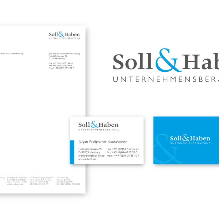 RELAUNCH "Soll & Haben"  |  Design • Logo • Visitenkarte • Briefpapier • Weblayout • Reinzeichnung (Idee bis Umsetzung)